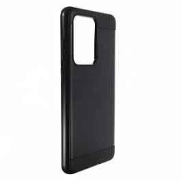 Galaxy S20 Ultra Hybrid Metal Brushed Case- BLACK (Only Ground Shipping)