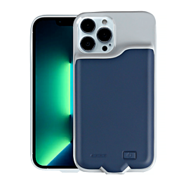 Soft Rubber Slim Charging Case (5500 mAh) for iPhone 12 Pro Max  (BLUE) (Only Ground Shipping)