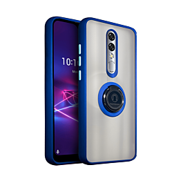 Coolpad Legacy Brisa Hard PC Rear / Soft TPU Colorful Border Case with I-ring Holder - BLUE (Only Ground Shipping)