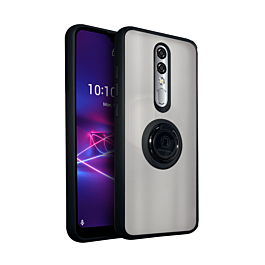 Coolpad Legacy Brisa Hard PC Rear / Soft TPU Colorful Border Case with I-ring Holder - BLACK (Only Ground Shipping)