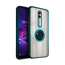Coolpad Legacy Brisa Hard PC Rear / Soft TPU Colorful Border Case with I-ring Holder - GREEN (Only Ground Shipping)