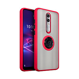 Coolpad Legacy Brisa Hard PC Rear / Soft TPU Colorful Border Case with I-ring Holder - RED (Only Ground Shipping)