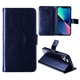 Leather Wallet Case with Card Slot - DARK BLUE for iPhone 12 Pro Max (Only Ground Shipping)