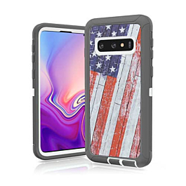 Heavy Duty Case for Galaxy S10+ (US FLAG) (Only Ground Shipping)