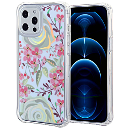 Flower Print Design Hard Clear Case - G100 for iPhone 12 Pro Max (Only Ground Shipping)