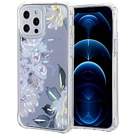 Flower Print Design Hard Clear Case - G101 for iPhone 12 Pro Max (Only Ground Shipping)