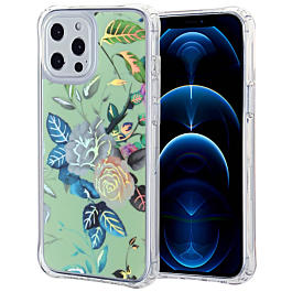 Flower Print Design Hard Clear Case - G102 for iPhone 12 Pro Max (Only Ground Shipping)