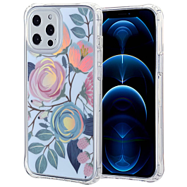 Flower Print Design Hard Clear Case - G105 for iPhone 12 Pro Max (Only Ground Shipping)