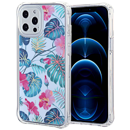 Flower Print Design Hard Clear Case - G99 for iPhone 12 Pro Max (Only Ground Shipping)