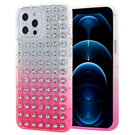 Thick TPU Case with Crystals - HOT PINK for iPhone 12 Pro Max (Only Ground Shipping)
