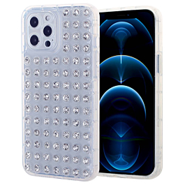 Thick TPU Case with Crystals - CLEAR for iPhone 12 Pro Max (Only Ground Shipping)