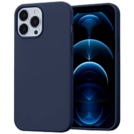 iPhone 13 Mini Soft Solid Silicone Case (Full Buttom Cover) - MIDNIGHT BLUE (Only Ground Shipping)