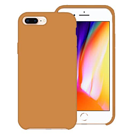 Soft Solid Silicone Case (Full Buttom Open) - PEANUT BROWN for iPhone 8P / 7P (Only Ground Shipping)