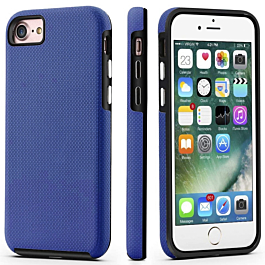 Shock Absorption Protective Dual Layer Case - NAVY BLUE for iPhone 7 / 8 (Only Ground Shipping)