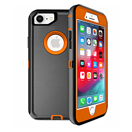 Heavy Duty Case for iPhone 7 / 8 (BLACK & ORANGE) (Only Ground Shipping)