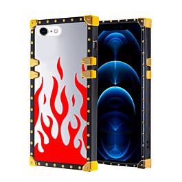 Square Case with Mirror Design - Style 4 for iPhone 7G / 8G / SE 2020 (Only Ground Shipping)
