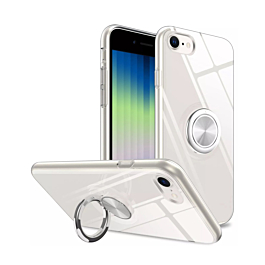Hard PC Rear / Soft TPU Colorful Border Case with I-ring Holder - CLEAR for iPhone 7G / 8G / SE 2020 (Only Ground Shipping)