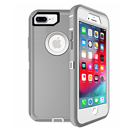 Heavy Duty Case for iPhone 8P / 7P (GRAY & WHITE) (Only Ground Shipping)