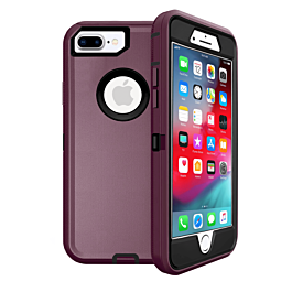 Heavy Duty Case for iPhone 8P / 7P (MAROON & BLACK) (Only Ground Shipping)
