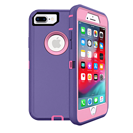 Heavy Duty Case for iPhone 8P / 7P (PURPLE & LIGHT PINK) (Only Ground Shipping)