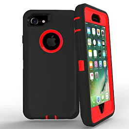 Heavy Duty Case for iPhone 7 / 8 (BLACK & RED) (Only Ground Shipping)