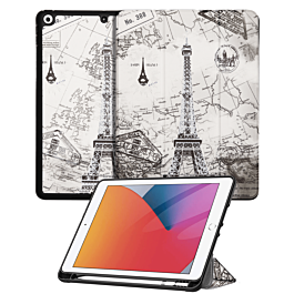 Old Style Notebook Design Case - Eiffel Tower for iPad 10.2" (7th / 8th / 9th) / Air 3 / Pro 10.5 (Only Ground Shipping)