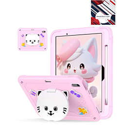 Shockproof Kickstand Case with Pen Slot - PINK for iPad 10 2022 (10.9") / iPad 11 (A16) (Only Ground Shipping)