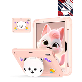 Shockproof Kickstand Case with Pen Slot - ROSE PINK for iPad 10 2022 (10.9") / iPad 11 (A16) (Only Ground Shipping)