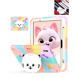 Shockproof Kickstand Case with Pen Slot - COLORFUL ROSE for iPad 10 2022 (10.9") / iPad 11 (A16) (Only Ground Shipping)