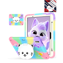Shockproof Kickstand Case with Pen Slot - COLORFUL PURPLE for iPad 10 2022 (10.9") / iPad 11 (A16) (Only Ground Shipping)