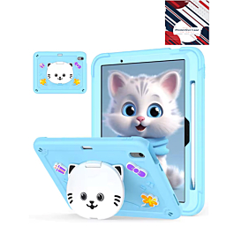 Shockproof Kickstand Case with Pen Slot - LIGHT BLUE for iPad 10 2022 (10.9") / iPad 11 (A16) (Only Ground Shipping)