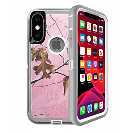Heavy Duty Case for iPhone X / XS (CAMO PINK) (Only Ground Shipping)