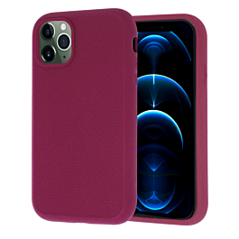 Dual Layer Serrated Case - MAROON for iPhone 12 Pro Max (Only Ground Shipping)