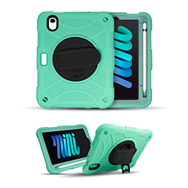 Hand Adjustable Heavy Duty Case with Shoulder Strap - TEAL for iPad Mini 6 / 7 (A17 Pro) (Only Ground Shipping)
