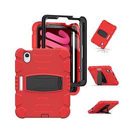 Full Body Protection Case - RED / BLACK for iPad Mini 6 / 7 (A17 Pro) (Only Ground Shipping)