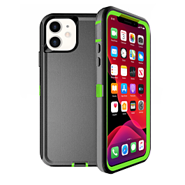 Heavy Duty Case for iPhone 12 / 12 Pro (BLACK & GREEN) (Only Ground Shipping)