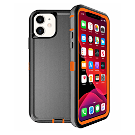 Heavy Duty Case for iPhone 12 / 12 Pro (BLACK & ORANGE) (Only Ground Shipping)