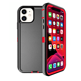 Heavy Duty Case for iPhone 12 / 12 Pro (BLACK & RED) (Only Ground Shipping)