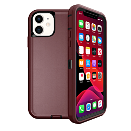 Heavy Duty Case for iPhone 12 / 12 Pro (MAROON & BLACK) (Only Ground Shipping)