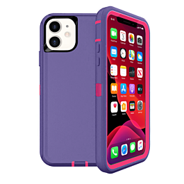 Heavy Duty Case for iPhone 12 / 12 Pro (DARK PURPLE & HOT PINK) (Only Ground Shipping)