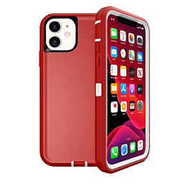 Heavy Duty Case for iPhone 12 / 12 Pro (RED & WHITE) (Only Ground Shipping)