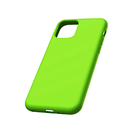 Soft Solid Silicone Case (Full Buttom Cover) - NEON GREEN for iPhone 12 / 12 Pro (Only Ground Shipping)