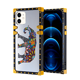 Square Case with Mirror Design - Style 2 for iPhone 12 / 12 Pro (Only Ground Shipping)