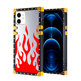 Square Case with Mirror Design - Style 4 for iPhone 12 / 12 Pro (Only Ground Shipping)