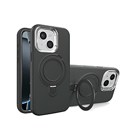 Support Heavy Duty Case with Wireless Charging Kickstand - BLACK for iPhone 12 / 12 Pro (Only Ground Shipping)