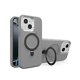 Support Heavy Duty Case with Wireless Charging Kickstand - GRAY for iPhone 12 / 12 Pro (Only Ground Shipping)