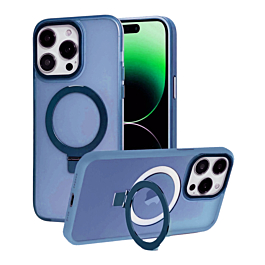 Carbon Wireless Charging Case (DARK BLUE) for iPhone 12 / 12 Pro with Ring Stand (Only Ground Shipping)
