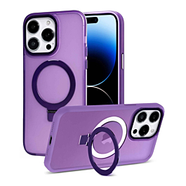 Carbon Wireless Charging Case with Ring Stand - PURPLE for iPhone 12 / 12 Pro (Only Ground Shipping)