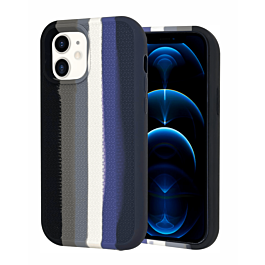 Dual Layer Serrated Case - RAINBOW BLACK for iPhone 12 / 12 Pro (Only Ground Shipping)