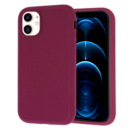 Dual Layer Serrated Case - MAROON for iPhone 12 / 12 Pro (Only Ground Shipping)